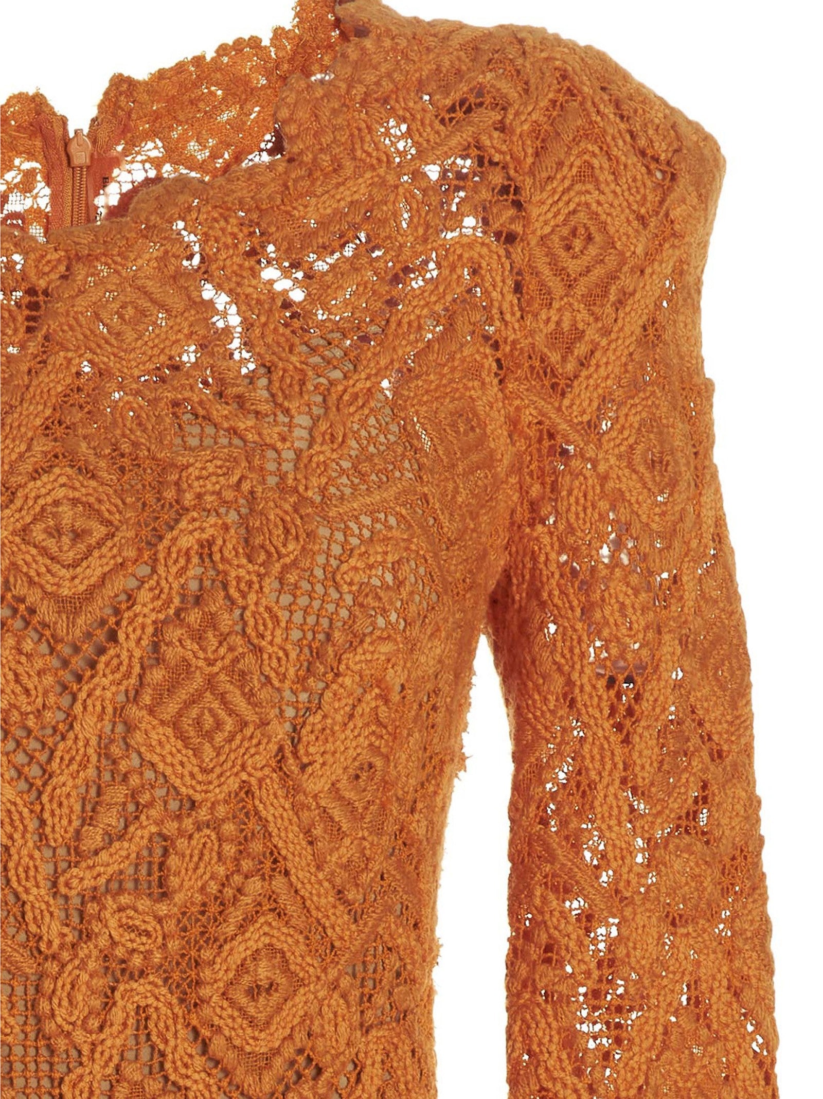 Ermanno Scervino Macramé Lace Dress Orange