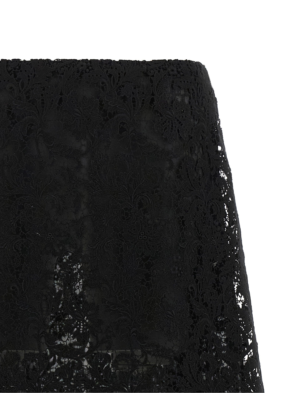 Fendi Macramé Lace Skirt Black