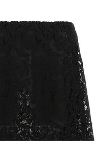 Fendi Macramé Lace Skirt Black