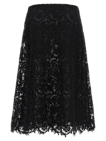 Fendi Macramé Lace Skirt Black