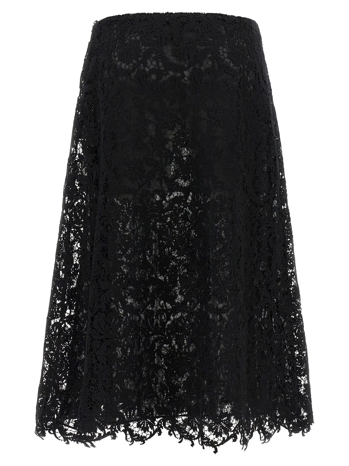 Fendi Macramé Lace Skirt Black