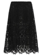 Fendi Macramé Lace Skirt Black