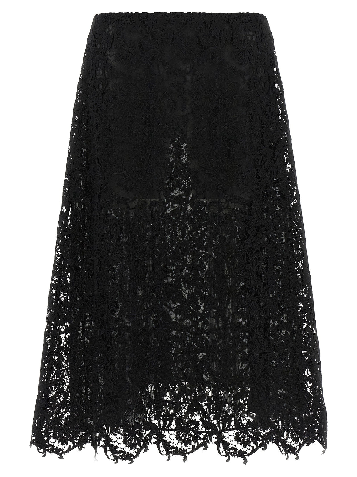 Fendi Macramé Lace Skirt Black