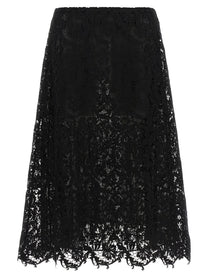 Fendi Macramé Lace Skirt Black