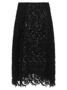 Fendi Macramé Lace Skirt Black