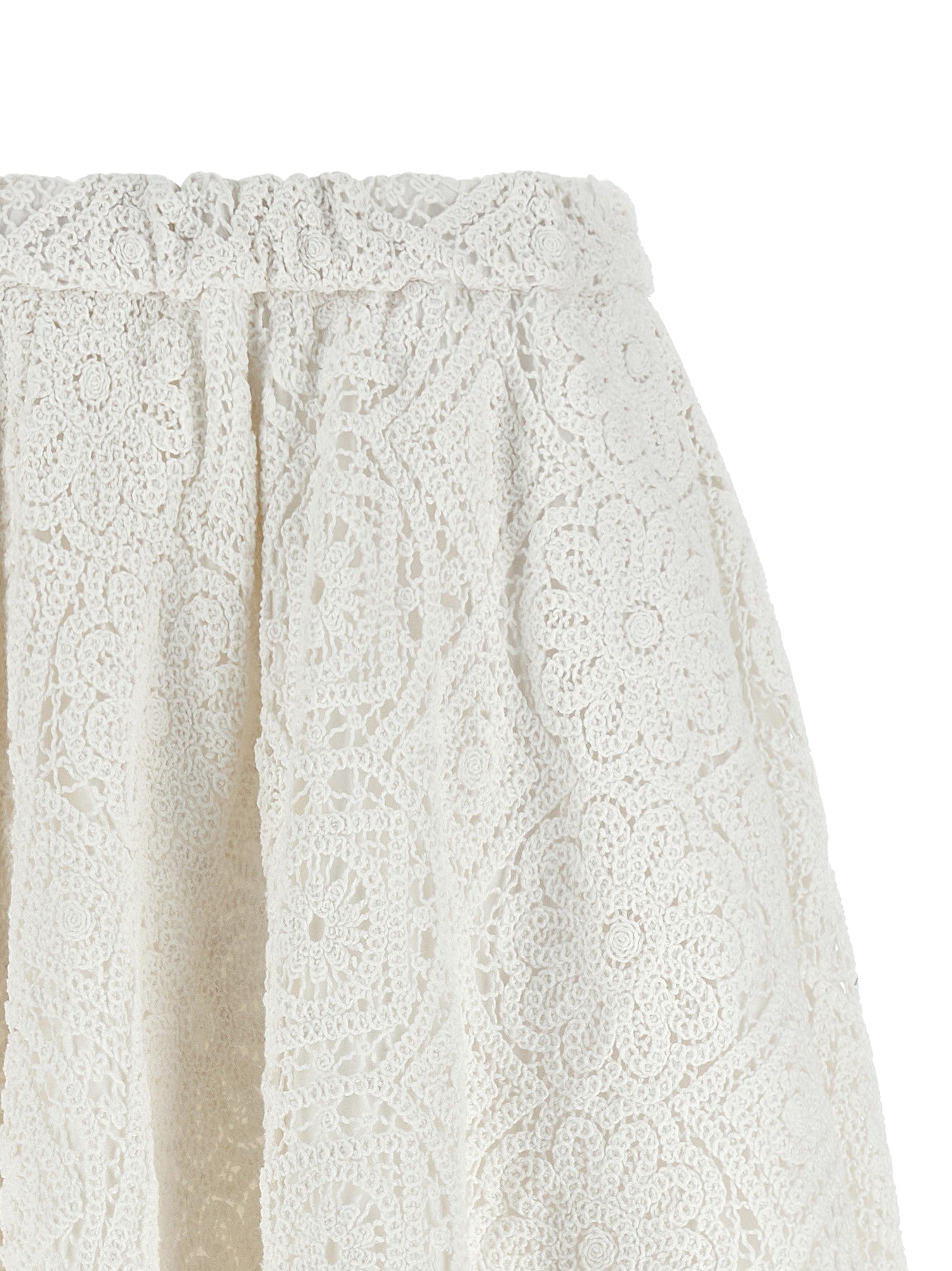 Comme Des Garçons Macramé Skirt White