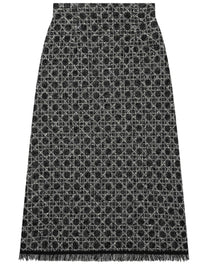 Dior Women's Macrocannage Midi Skirt Black