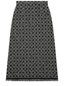 Dior Women's Macrocannage Midi Skirt Black