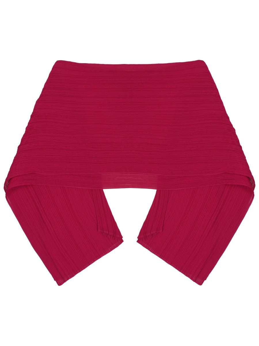 Pleats Please Issey Miyake Women's Madame June Stole Red Pleats Please Issey Miyake