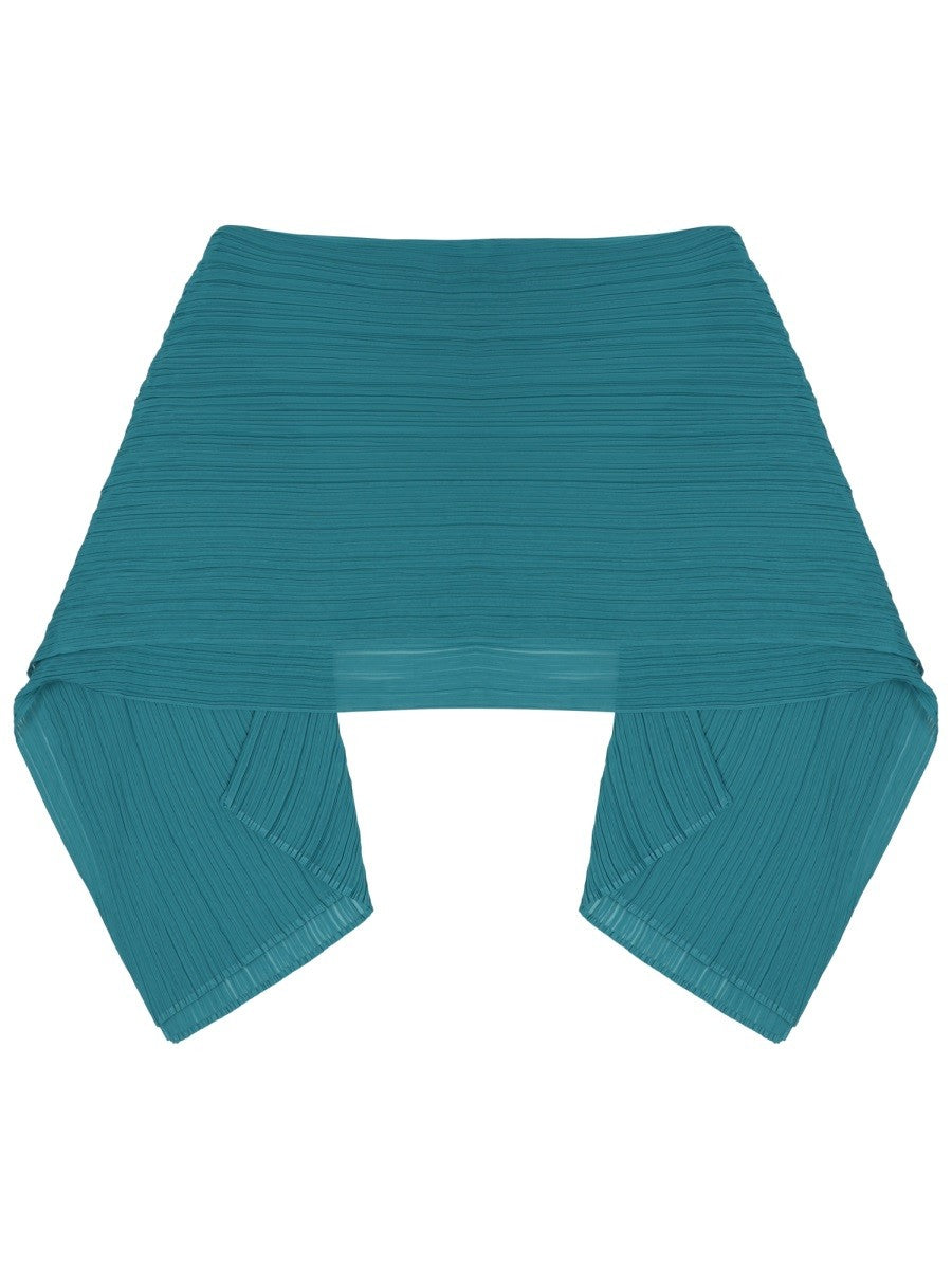 Pleats Please Issey Miyake Women's Madame June Stole Green Pleats Please Issey Miyake