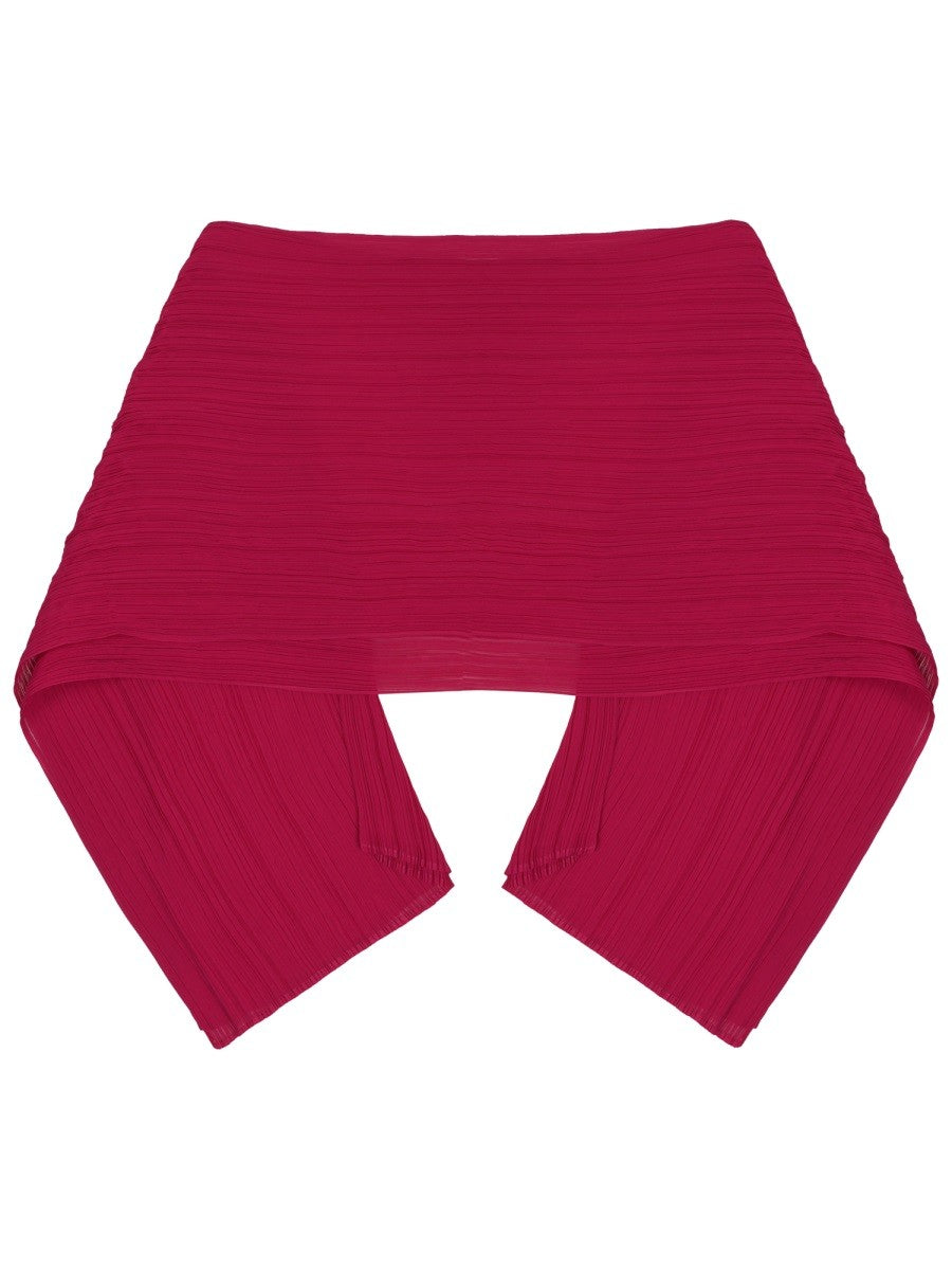 Pleats Please Issey Miyake Women's Madame June Stole Red Pleats Please Issey Miyake