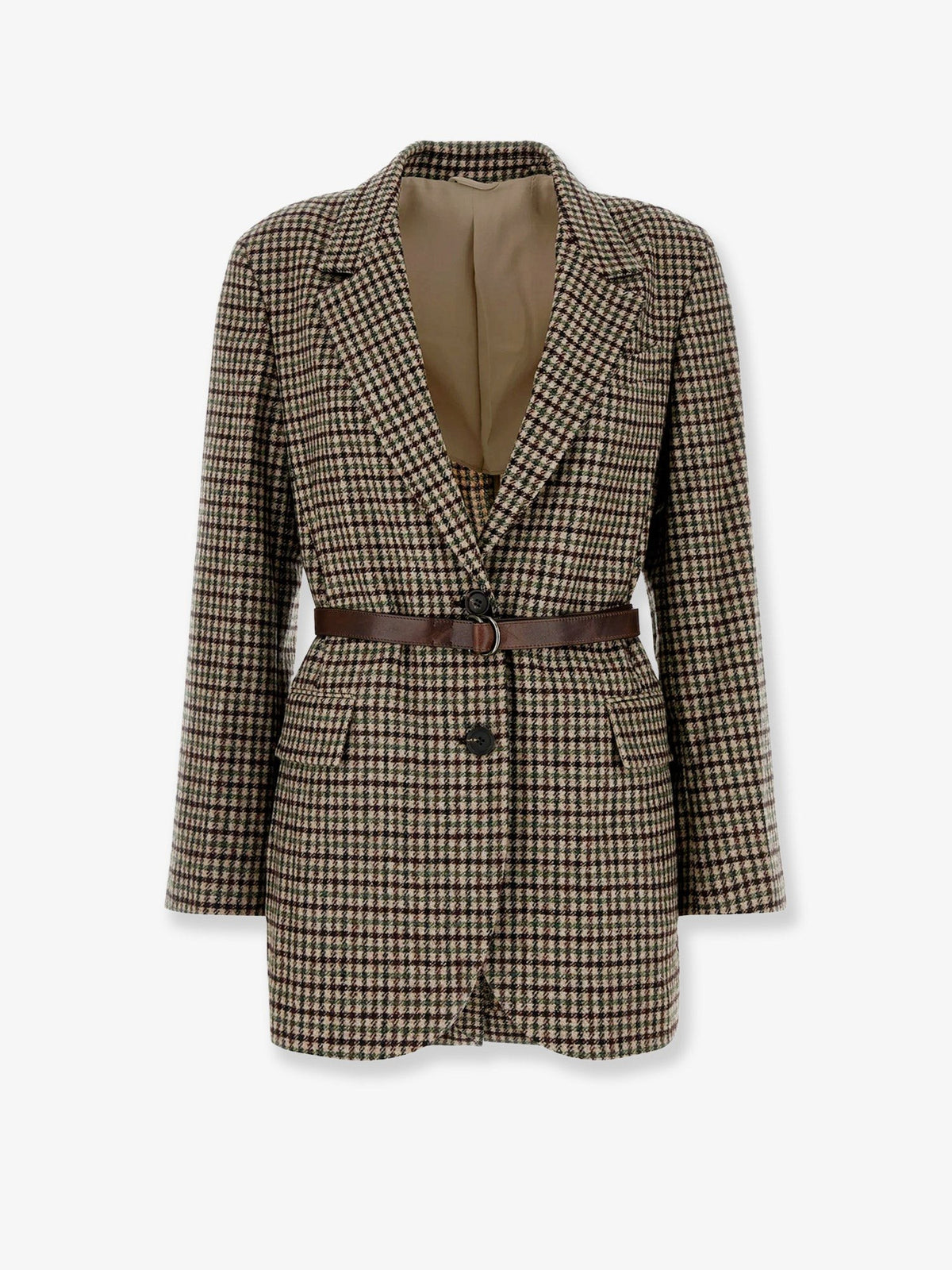 Brunello Cucinelli Women's Madras Blazer Beige