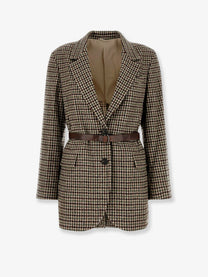 Brunello Cucinelli Women's Madras Blazer Beige