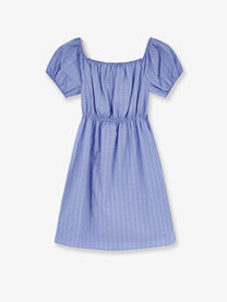 Miu Miu Women's Madras Cotton Mini Dress Blue