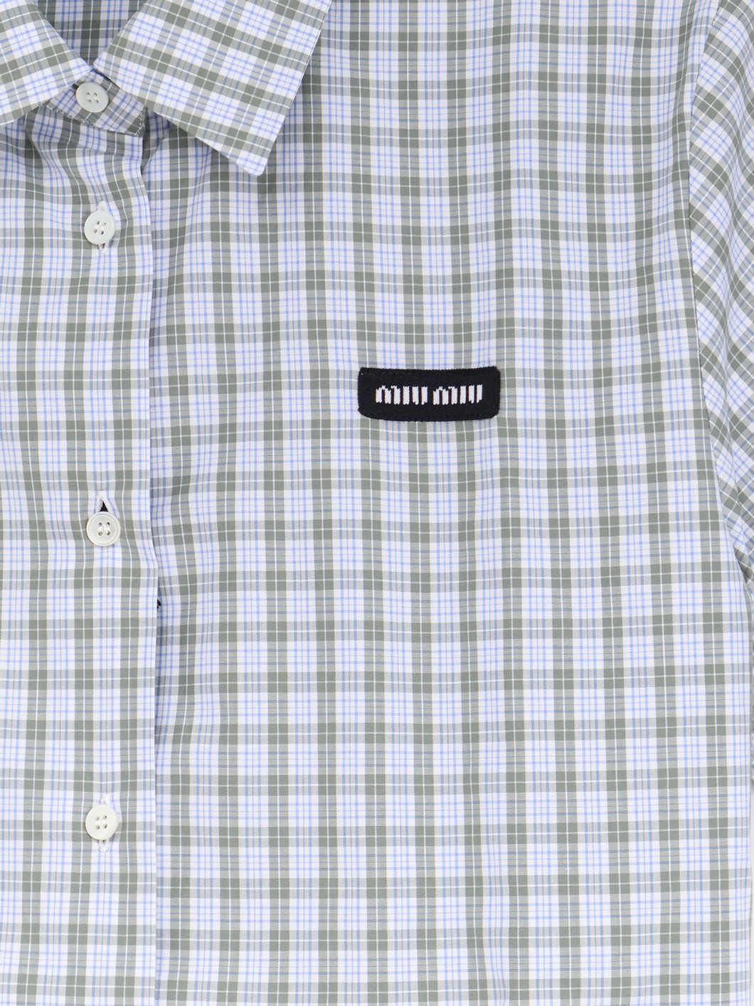 Miu Miu Women's Madras Cotton Shirt White
