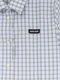 Miu Miu Women's Madras Cotton Shirt White