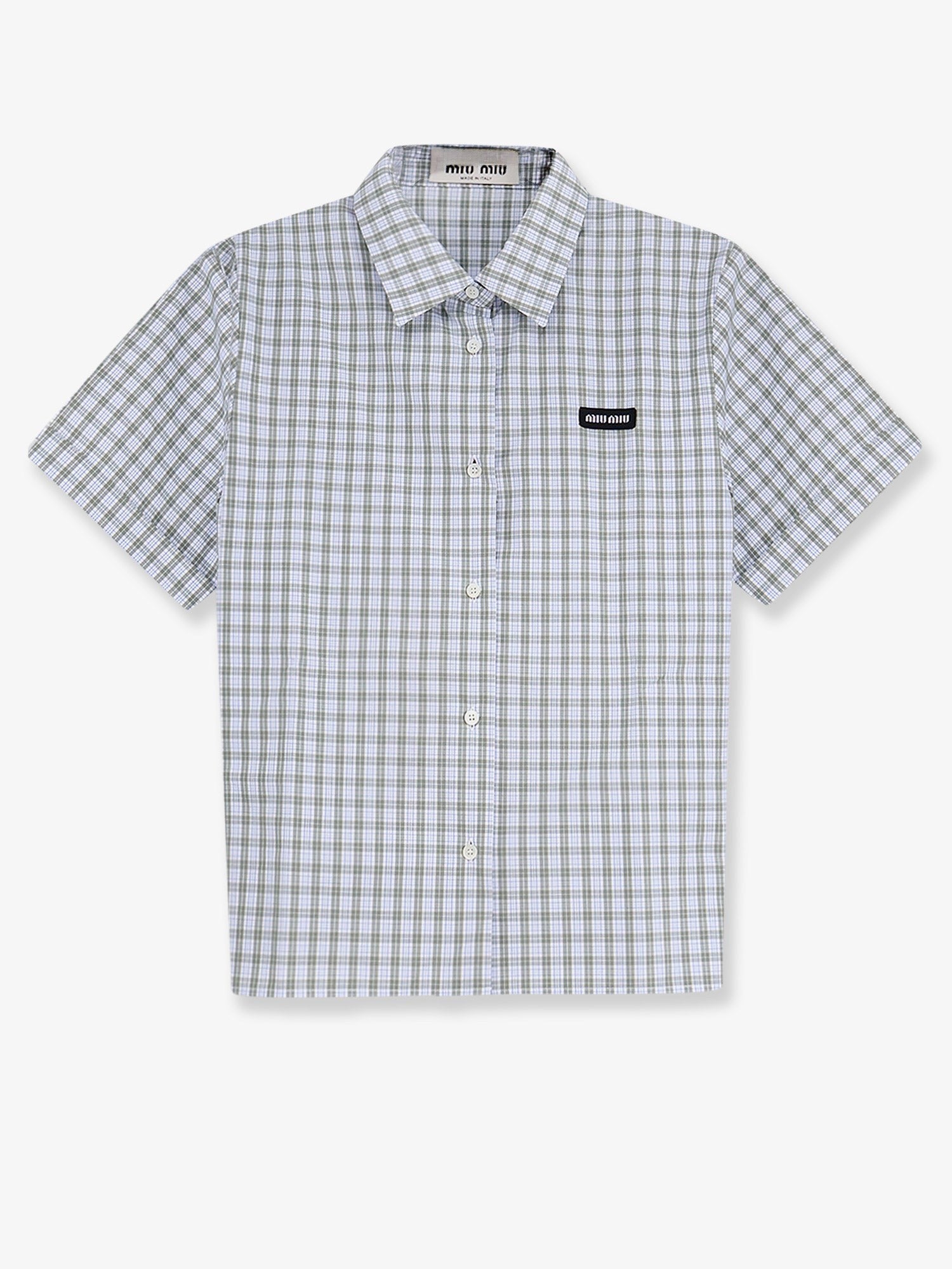 Miu Miu Women's Madras Cotton Shirt White