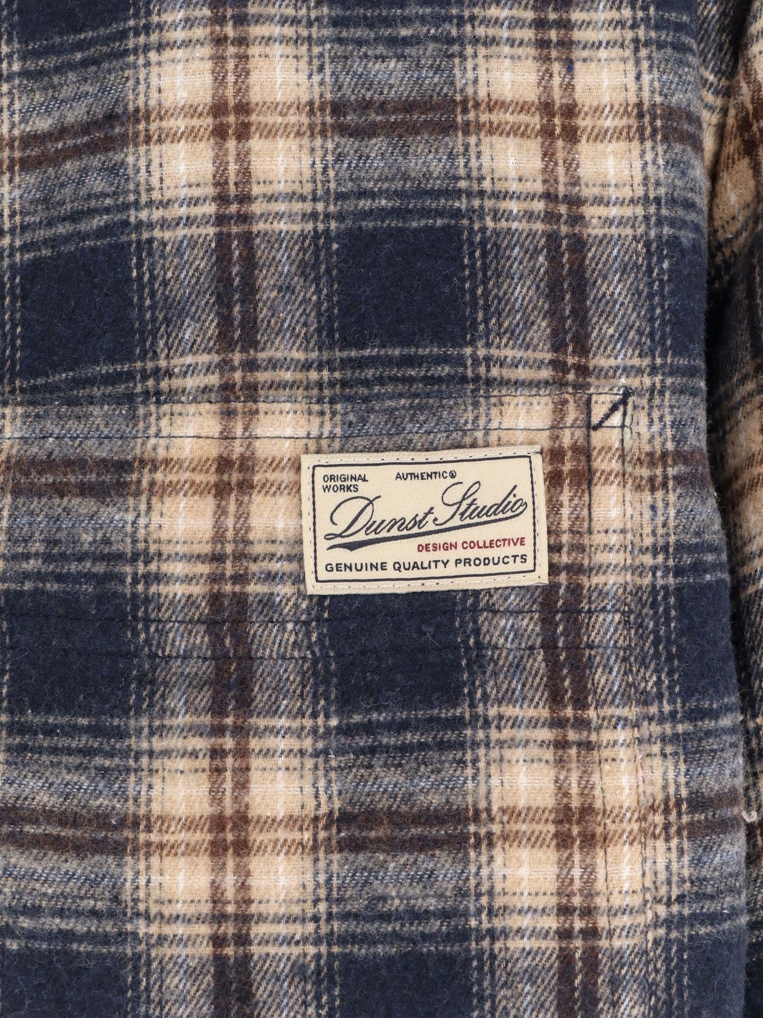 DUNST Unisex Madras Pattern Flannel Jacket Blue