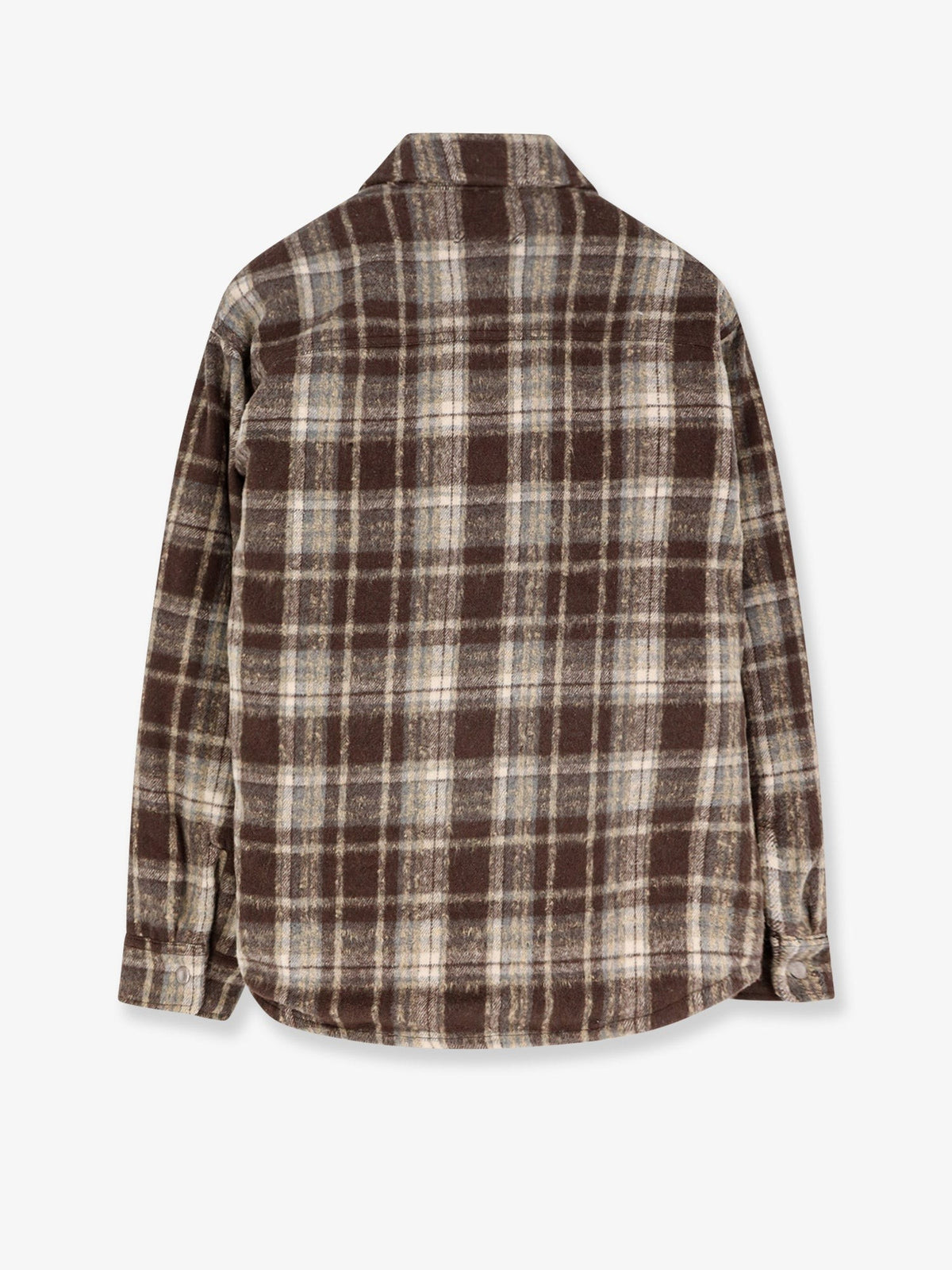 DUNST Unisex Madras Pattern Flannel Jacket Brown, view 2