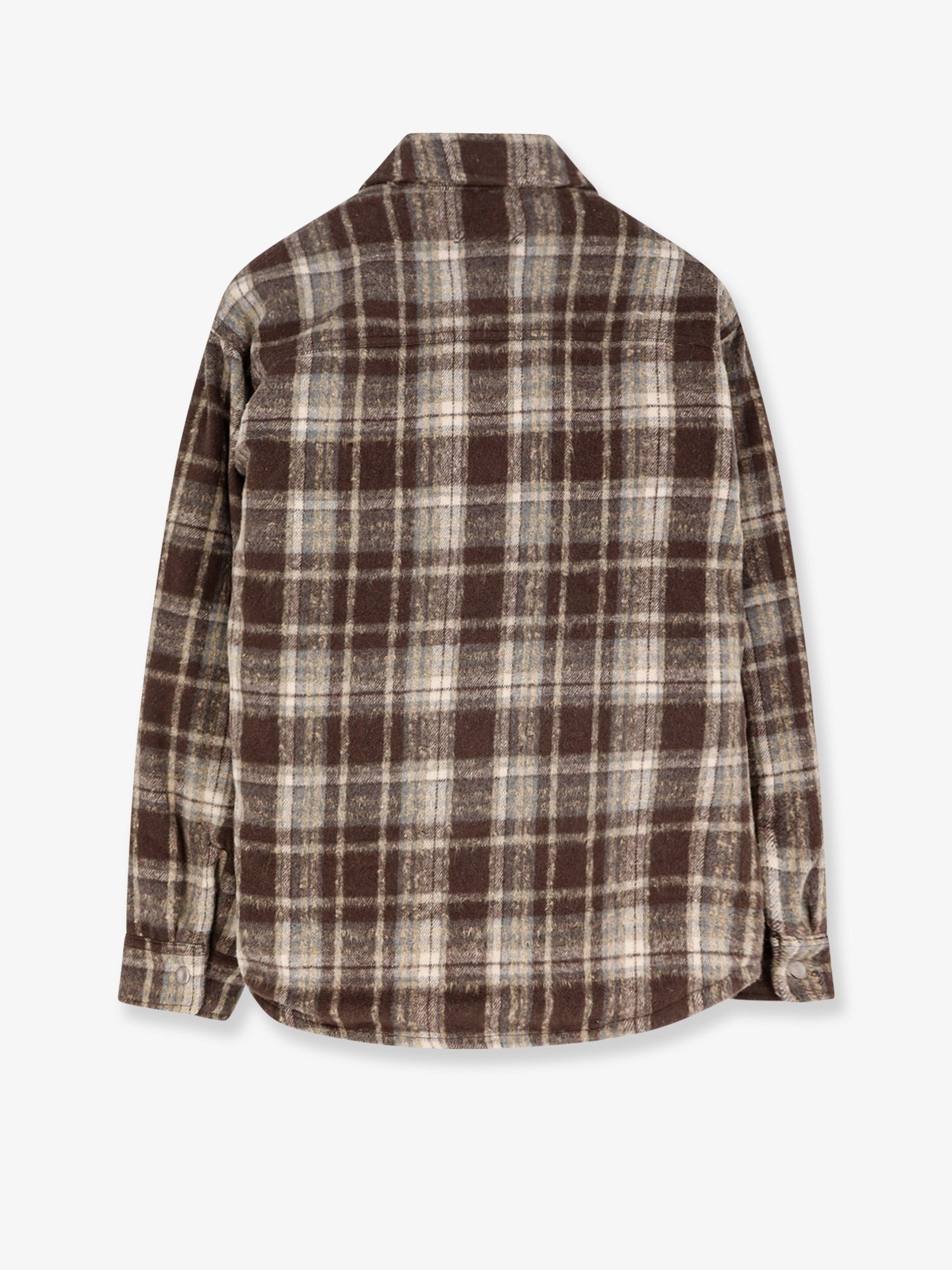 DUNST Unisex Madras Pattern Flannel Jacket Brown