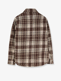 DUNST Unisex Madras Pattern Flannel Jacket Brown