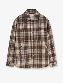 DUNST Unisex Madras Pattern Flannel Jacket Brown