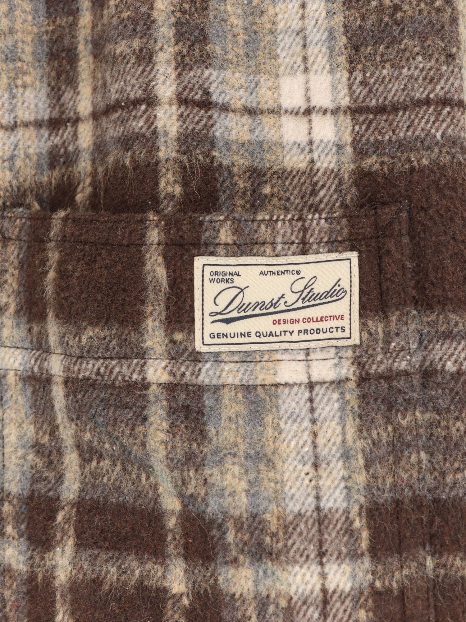 DUNST Unisex Madras Pattern Flannel Jacket Brown