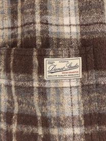 DUNST Unisex Madras Pattern Flannel Jacket Brown