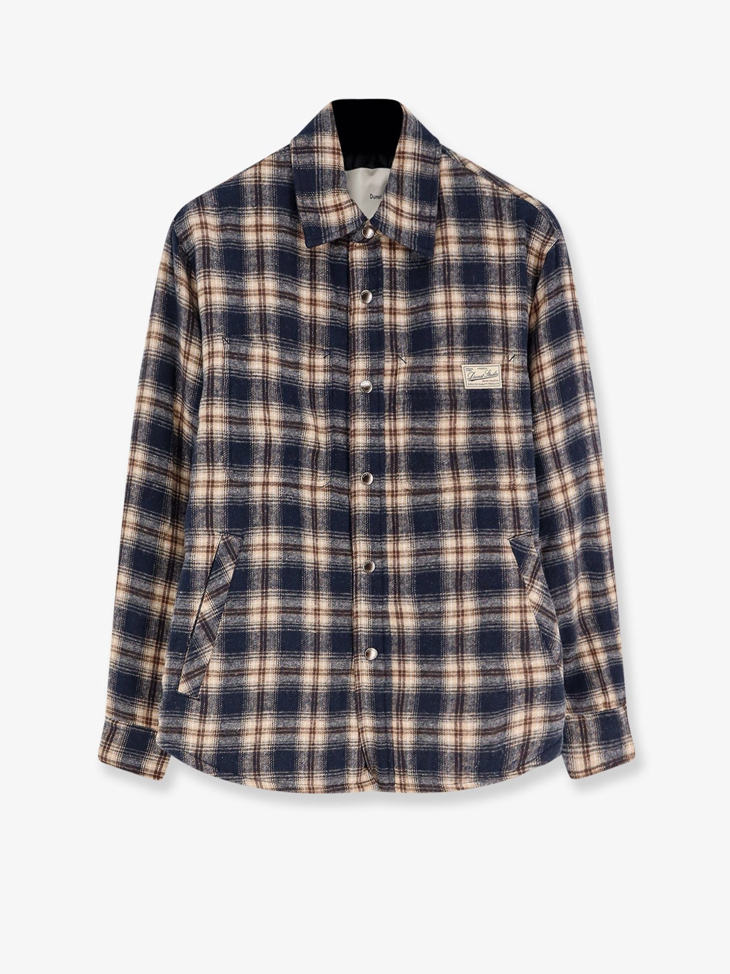 DUNST Unisex Madras Pattern Flannel Jacket Blue