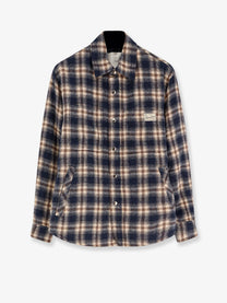 DUNST Unisex Madras Pattern Flannel Jacket Blue
