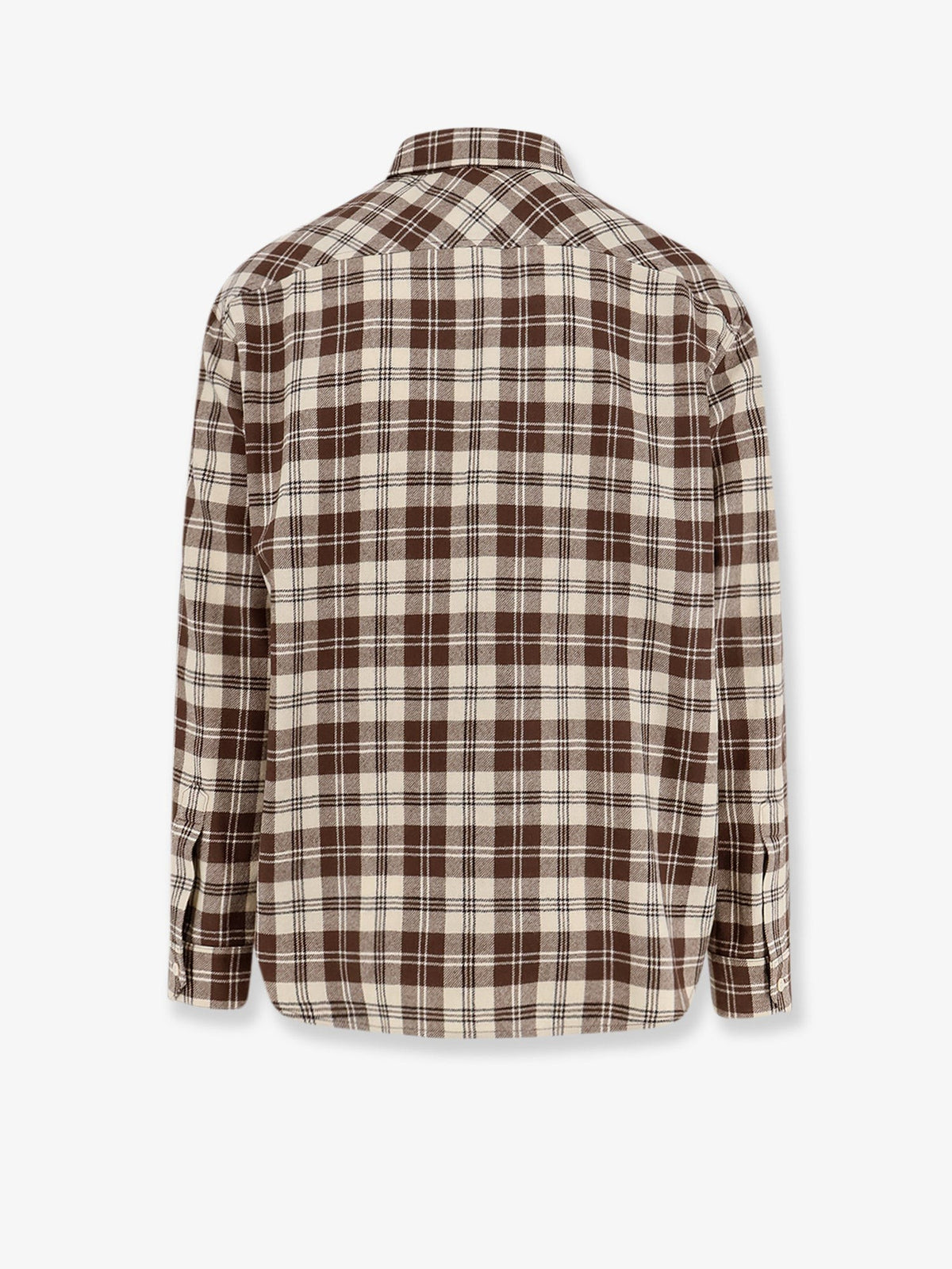 Celine Men's Madras Wool Shirt Beige