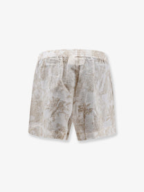Mc2 Saint Barth Women's Maeve Ramie Shorts Blue, view 2