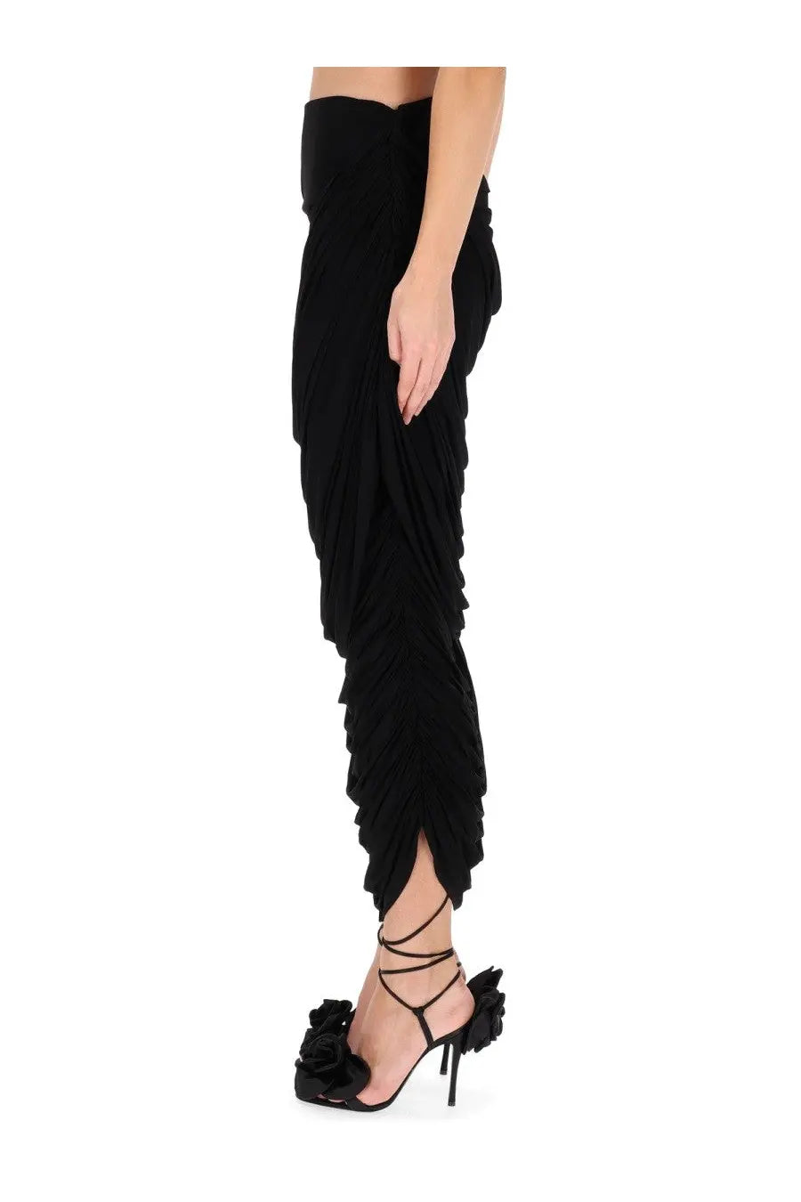 Magda Butrym Women's Draped Midi Skirt Black, view 5