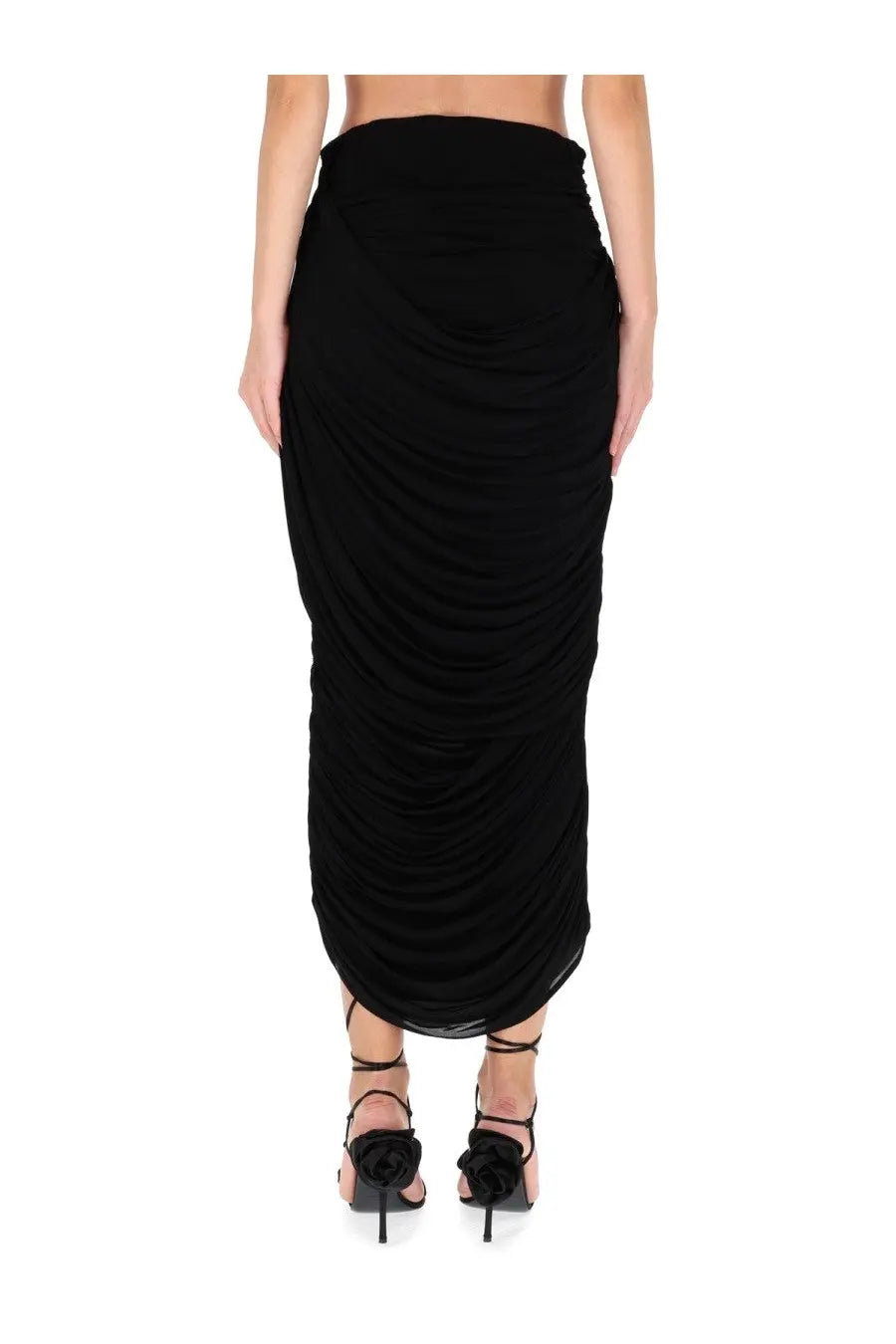 Magda Butrym Women's Draped Midi Skirt Black, view 6