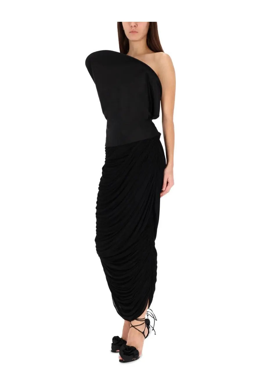 Magda Butrym Women's Draped Midi Skirt Black, view 2
