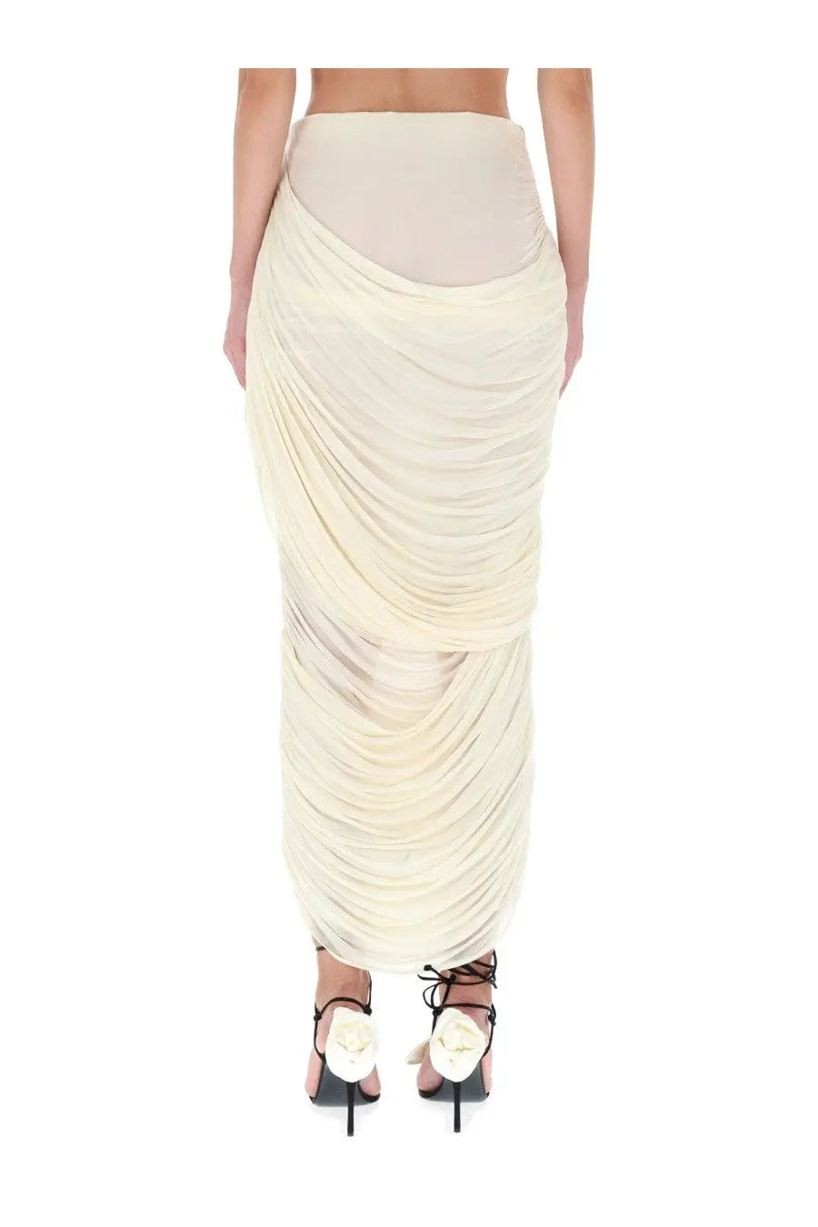 Magda Butrym Women's Draped Midi Skirt White, view 4