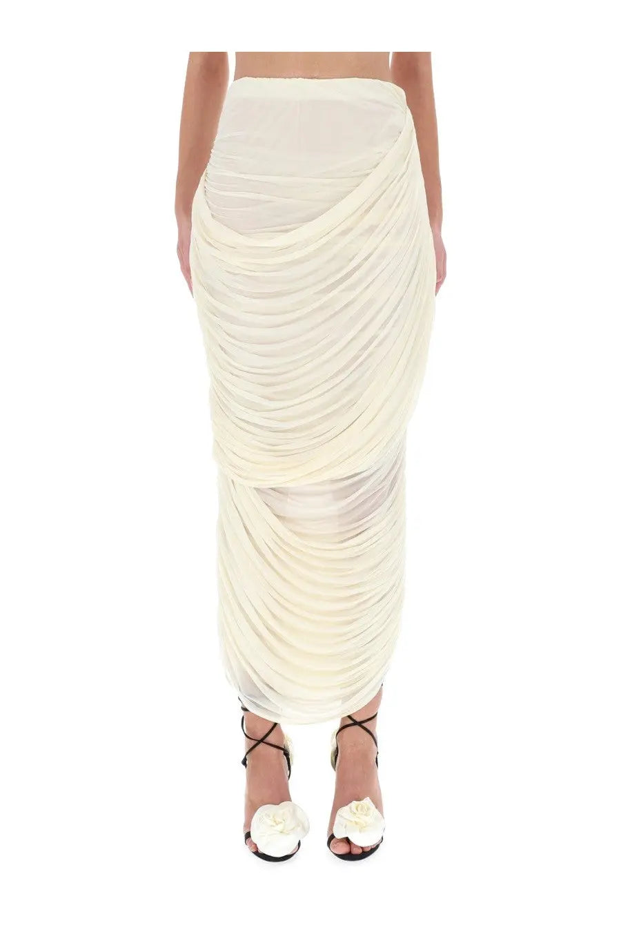 Magda Butrym Women's Draped Midi Skirt White