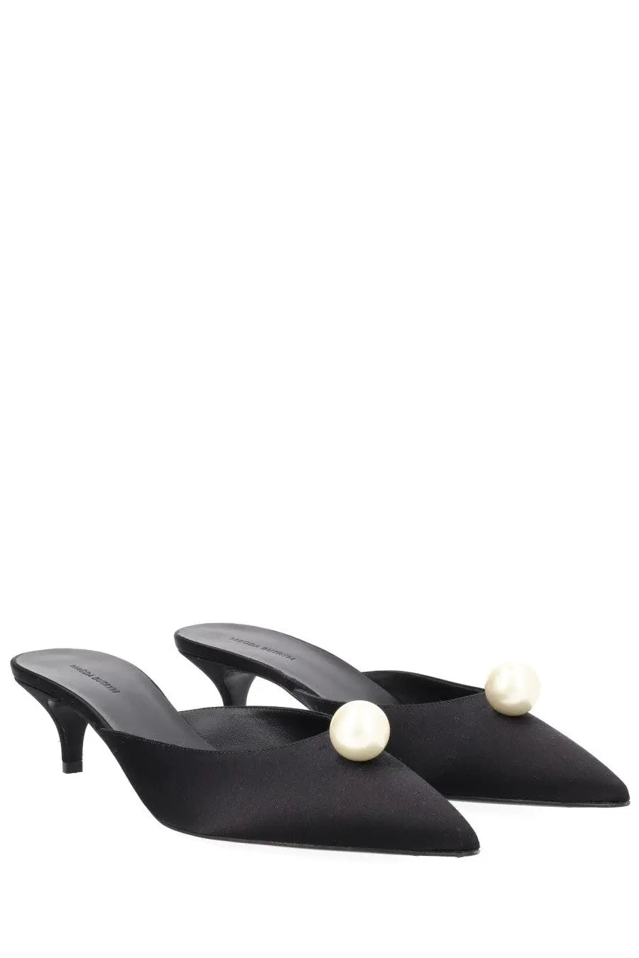 Magda Butrym Women's Silk Mule with Perla Black, view 2