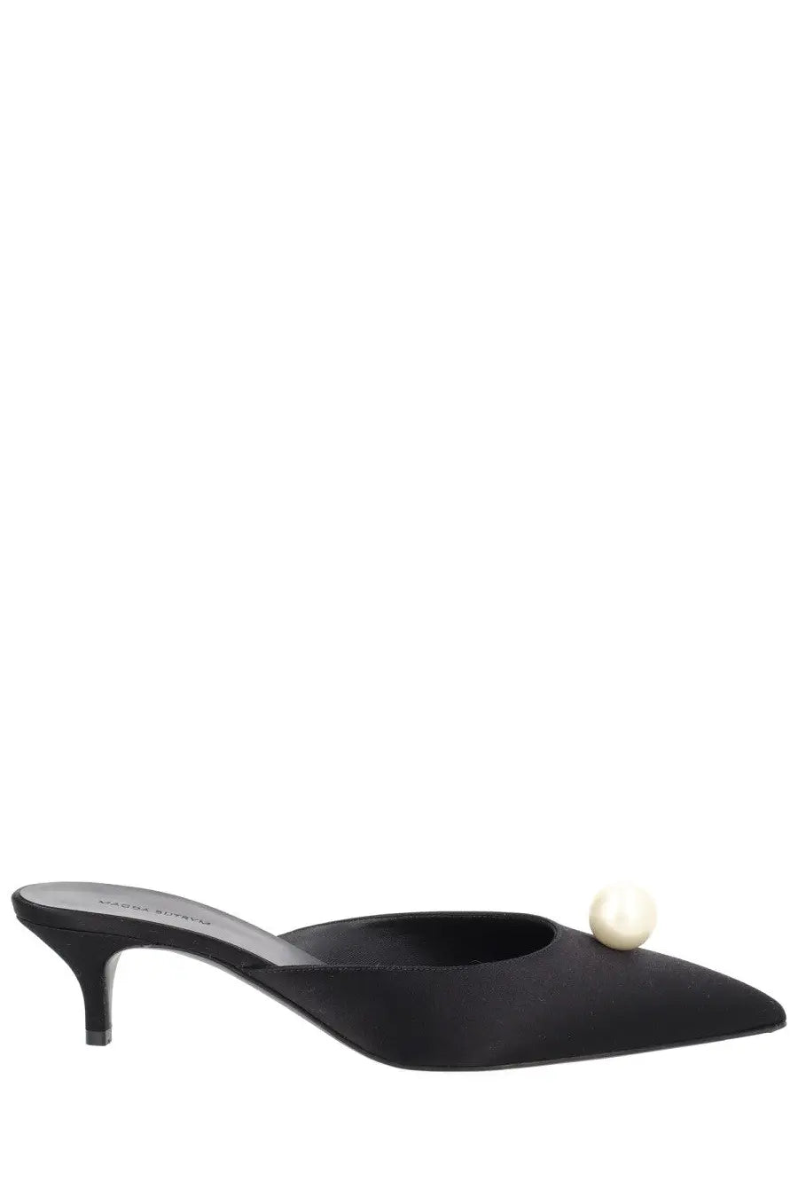 Magda Butrym Women's Silk Mule with Perla Black