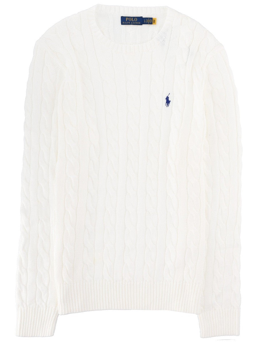 Polo Ralph Lauren Men's Maglia Trecce Con White
