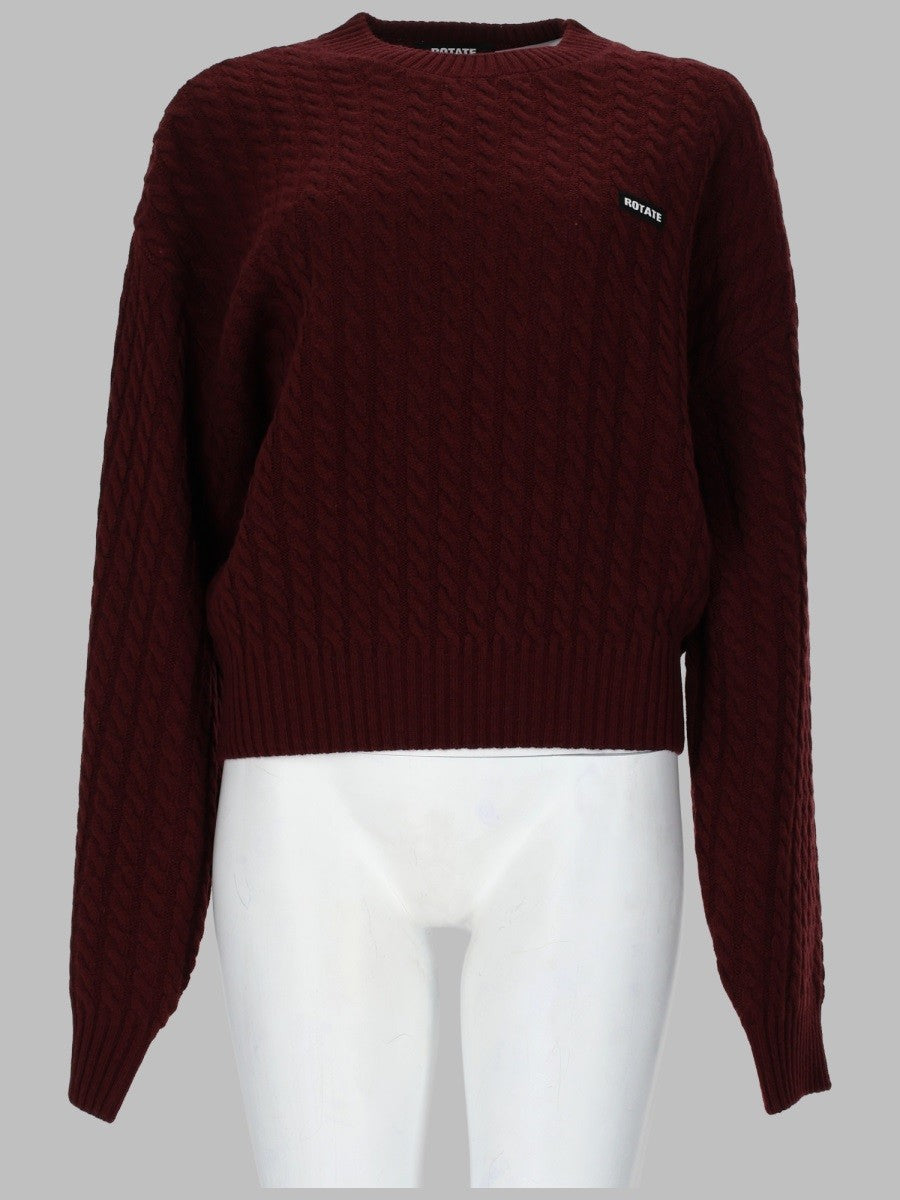 Rotate Women's Maglia Trecce in Lana Cashmere Red