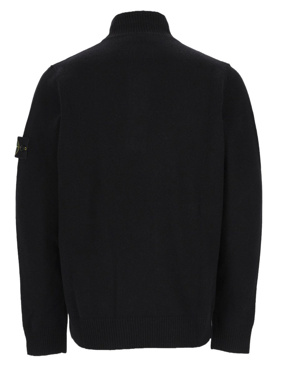 Stone Island Men's Maglia Con Bottoni Patch Black