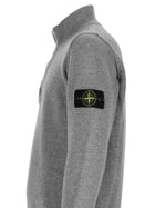 Stone Island Men's Sweater with Buttons Patch Grey, view 3