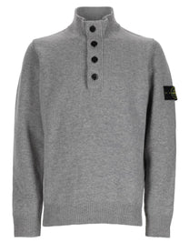 Stone Island Men's Maglia Con Bottoni Patch Grey
