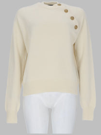 Balmain Women's Maglia Con Bottoni Gioiello White