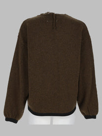 MM6 Maison Margiela Women's Maglia Con Dettagli Sfrangiati Brown