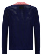 Fendi Men's Sweater with Cable-Knit Cablé Blue, view 3