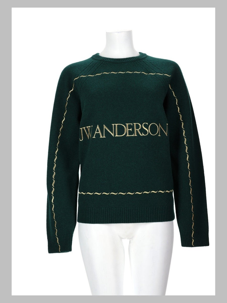 JW Anderson Women's Maglia Con Ricamato Green