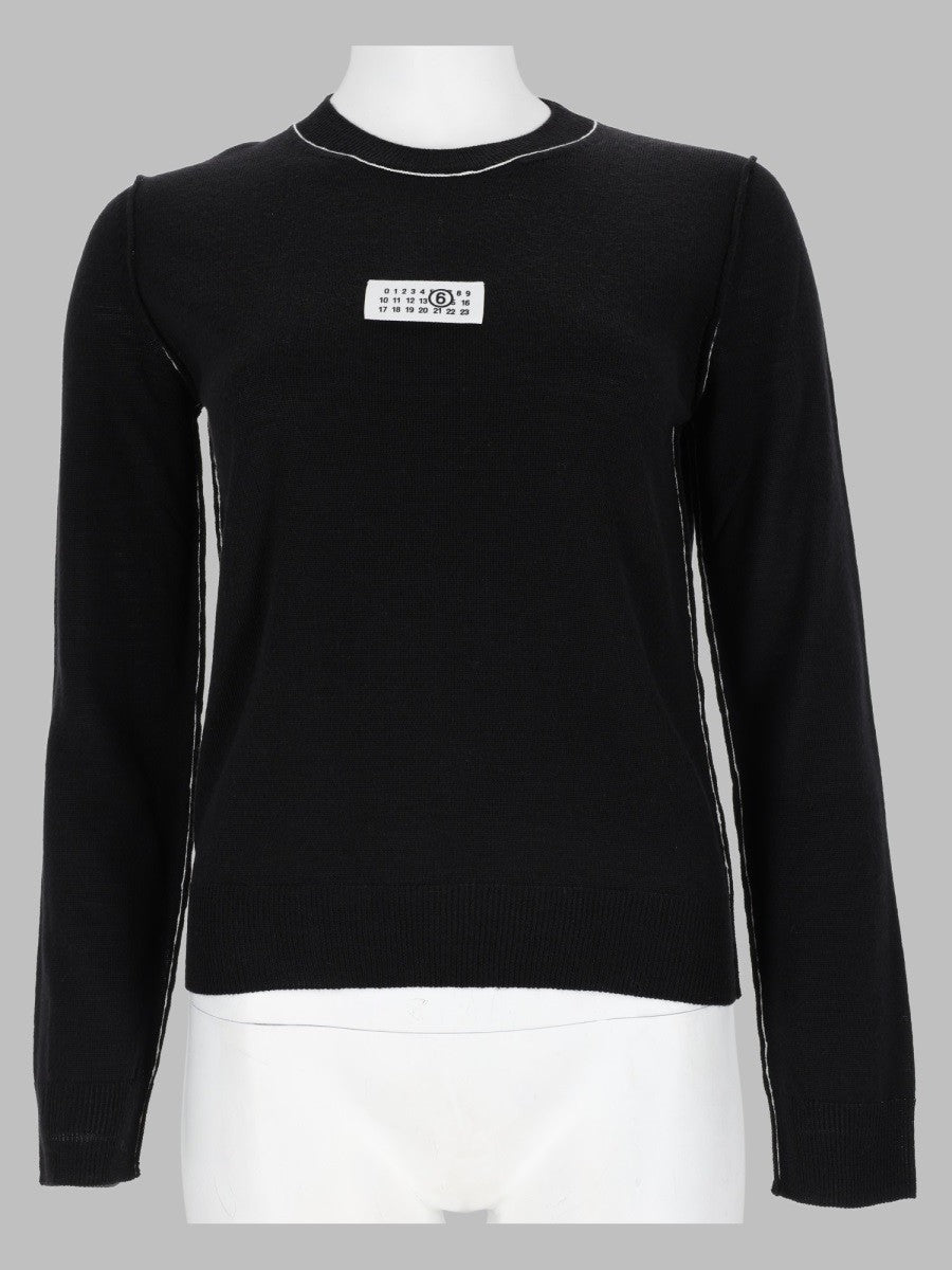 MM6 Maison Margiela Women's Maglia Con Patch Black