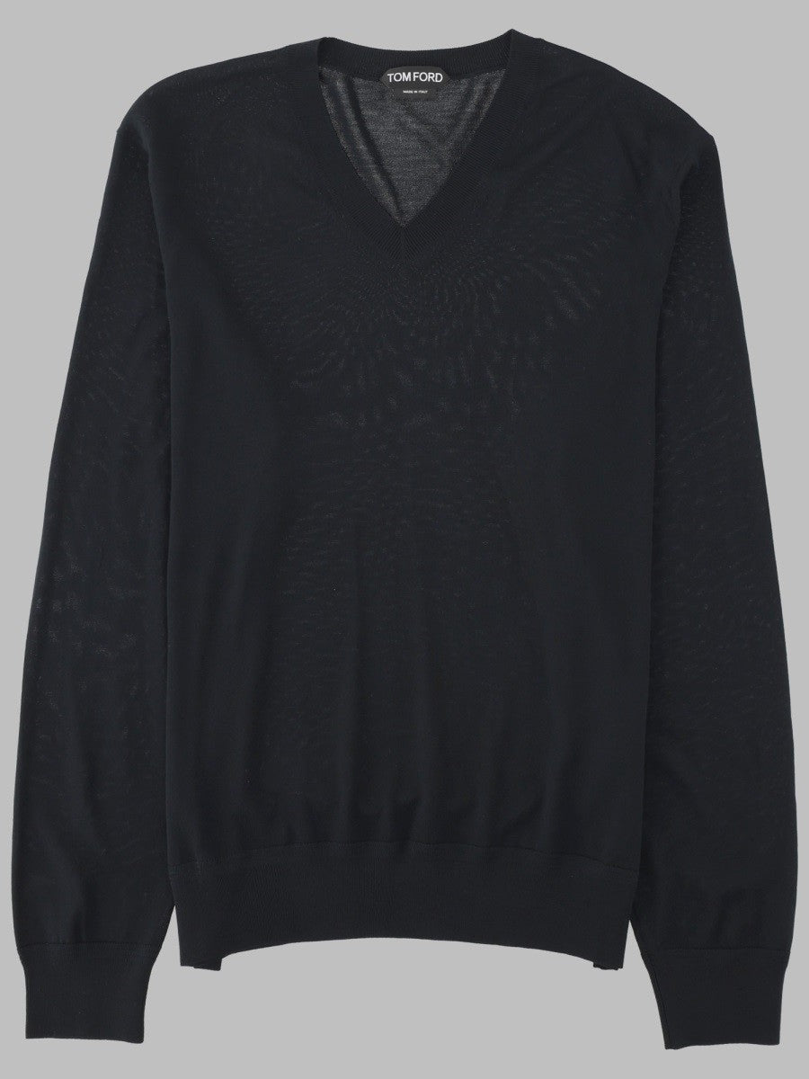 Tom Ford Men's Maglia Con Scollo Black